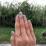Skyscraper Triangle Diamond Ring in 14K Yellow Gold Vermeil on Sterling Silver