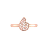 Street Cycle Open Teardrop Diamond Ring in 14K Rose Gold Vermeil on Sterling Silver