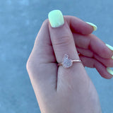 Street Cycle Open Teardrop Diamond Ring in 14K Rose Gold Vermeil on Sterling Silver
