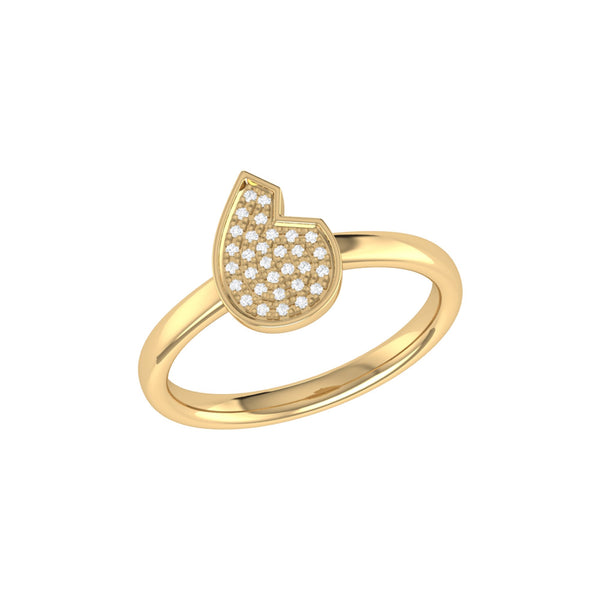 Street Cycle Open Teardrop Diamond Ring in 14K Yellow Gold