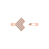One Way Arrow Diamond Open Ring in 14K Rose Gold Vermeil on Sterling Silver