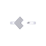 One Way Arrow Diamond Open Ring in Sterling Silver
