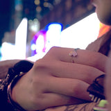 One Way Arrow Diamond Open Ring in Sterling Silver