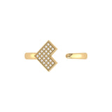One Way Arrow Diamond Open Ring in 14K Yellow Gold Vermeil on Sterling Silver