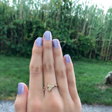 One Way Arrow Diamond Open Ring in 14K Yellow Gold Vermeil on Sterling Silver