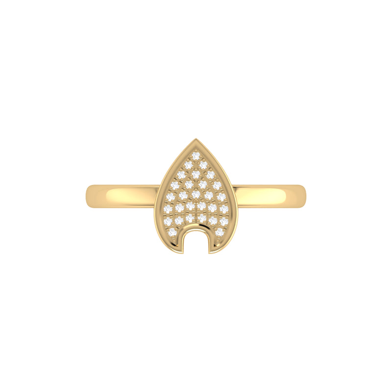 Raindrop Diamond Ring in 14K Yellow Gold Vermeil on Sterling Silver