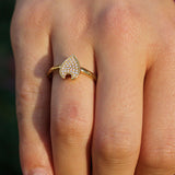Raindrop Diamond Ring in 14K Yellow Gold Vermeil on Sterling Silver