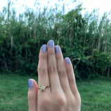 Raindrop Diamond Ring in 14K Yellow Gold Vermeil on Sterling Silver