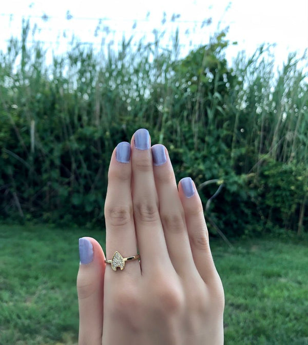 Raindrop Diamond Ring in 14K Yellow Gold