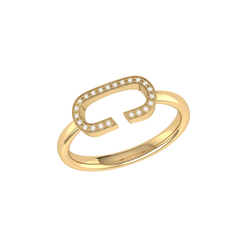 Celia C Diamond Ring in 14K Yellow Gold Vermeil on Sterling Silver