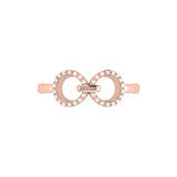 Binoculars Infinity Diamond Ring in 14K Rose Gold Vermeil on Sterling Silver