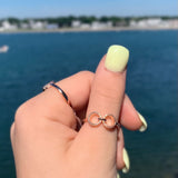 Binoculars Infinity Diamond Ring in 14K Rose Gold Vermeil on Sterling Silver