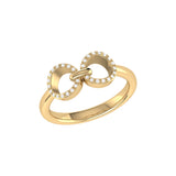 Binoculars Infinity Diamond Ring in 14K Yellow Gold Vermeil on Sterling Silver