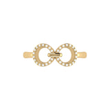 Binoculars Infinity Diamond Ring in 14K Yellow Gold Vermeil on Sterling Silver