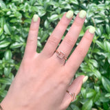On The Block Square Diamond Ring in Sterling Silver in 14K Rose Gold Vermeil on Sterling Silver