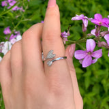 Pac-Man Chase Diamond Open Ring in Sterling Silver