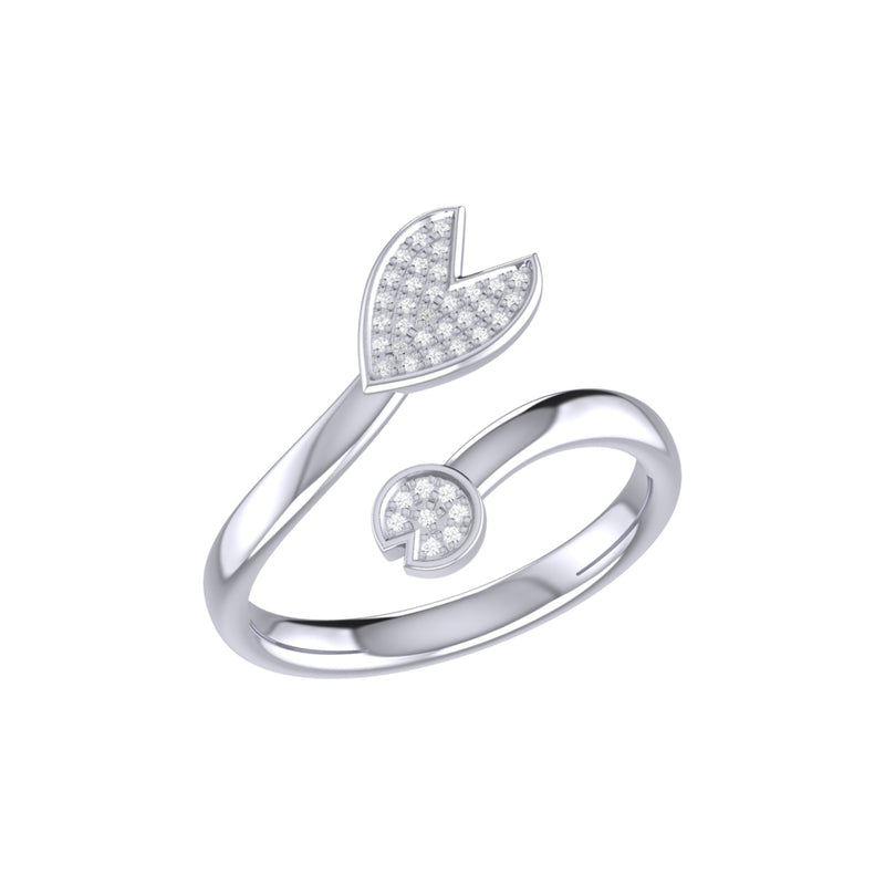 Pac-Man Chase Diamond Open Ring in 14K White Gold