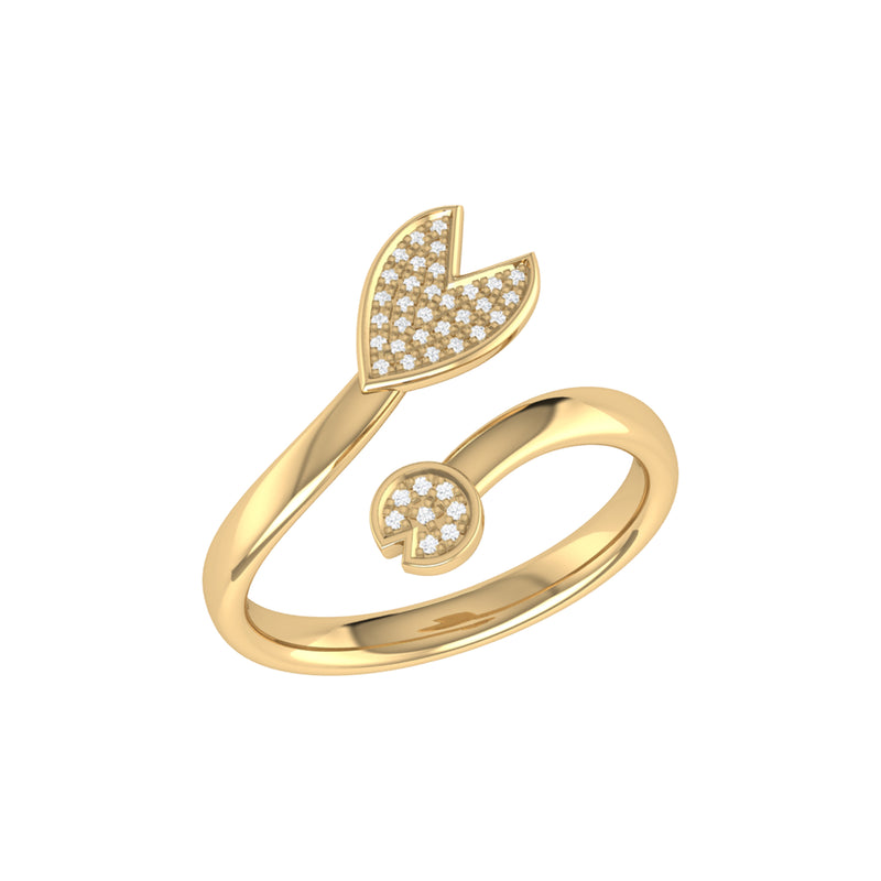 Pac-Man Chase Diamond Open Ring in 14K Yellow Gold Vermeil on Sterling Silver