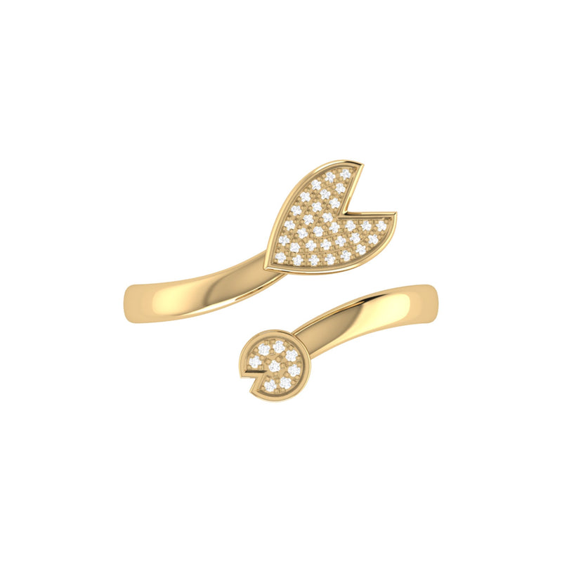 Pac-Man Chase Diamond Open Ring in 14K Yellow Gold