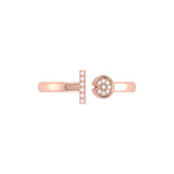 Pac-Man Lane Diamond Open Ring in 14K Rose Gold Vermeil on Sterling Silver