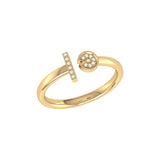 Pac-Man Lane Diamond Open Ring in 14K Yellow Gold Vermeil on Sterling Silver