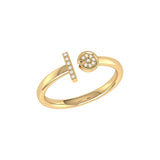 Pac-Man Lane Diamond Open Ring in 14K Yellow Gold
