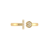 Pac-Man Lane Diamond Open Ring in 14K Yellow Gold Vermeil on Sterling Silver