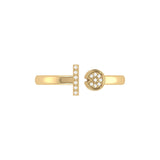 Pac-Man Lane Diamond Open Ring in 14K Yellow Gold