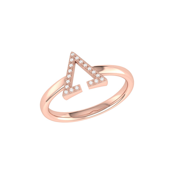 Aim High Open Triangle Diamond Ring in 14K Rose Gold