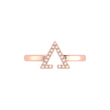 Aim High Open Triangle Diamond Ring in 14K Rose Gold Vermeil on Sterling Silver