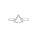 Aim High Open Triangle Diamond Ring in Sterling Silver