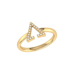 Aim High Open Triangle Diamond Ring in 14K Yellow Gold Vermeil on Sterling Silver
