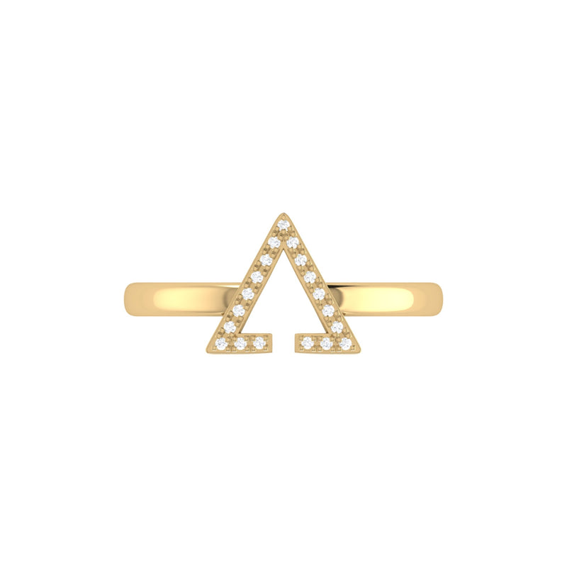Aim High Open Triangle Diamond Ring in 14K Yellow Gold