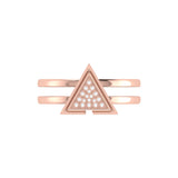 On Point Triangle Diamond Ring in 14K Rose Gold Vermeil on Sterling Silver