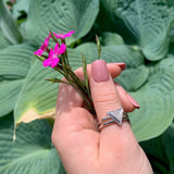 On Point Triangle Diamond Ring in Sterling Silver