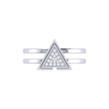 On Point Triangle Diamond Ring in Sterling Silver