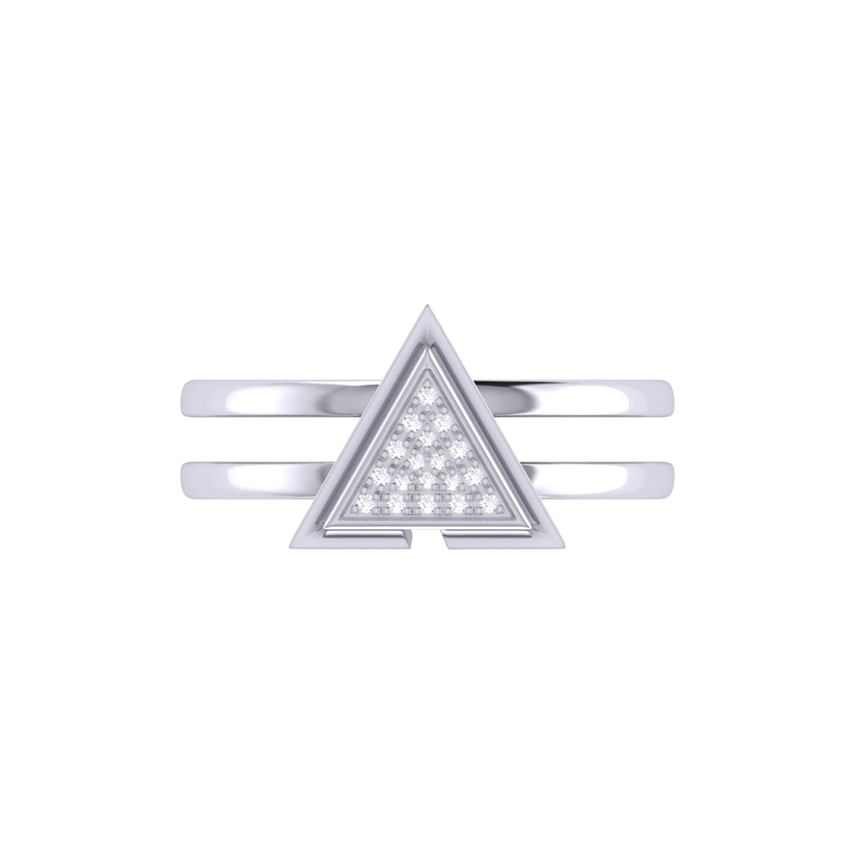 On Point Triangle Diamond Ring in Sterling Silver – LuvMyJewelry (LMJ)