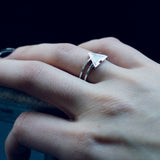 On Point Triangle Diamond Ring in Sterling Silver