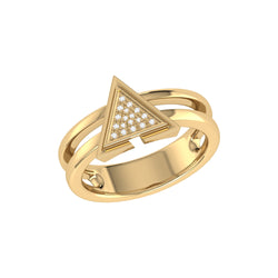 On Point Triangle Diamond Ring in 14K Yellow Gold