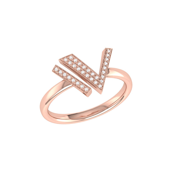 Visionary IV Open Diamond Ring in 14K Rose Gold Vermeil on Sterling Silver