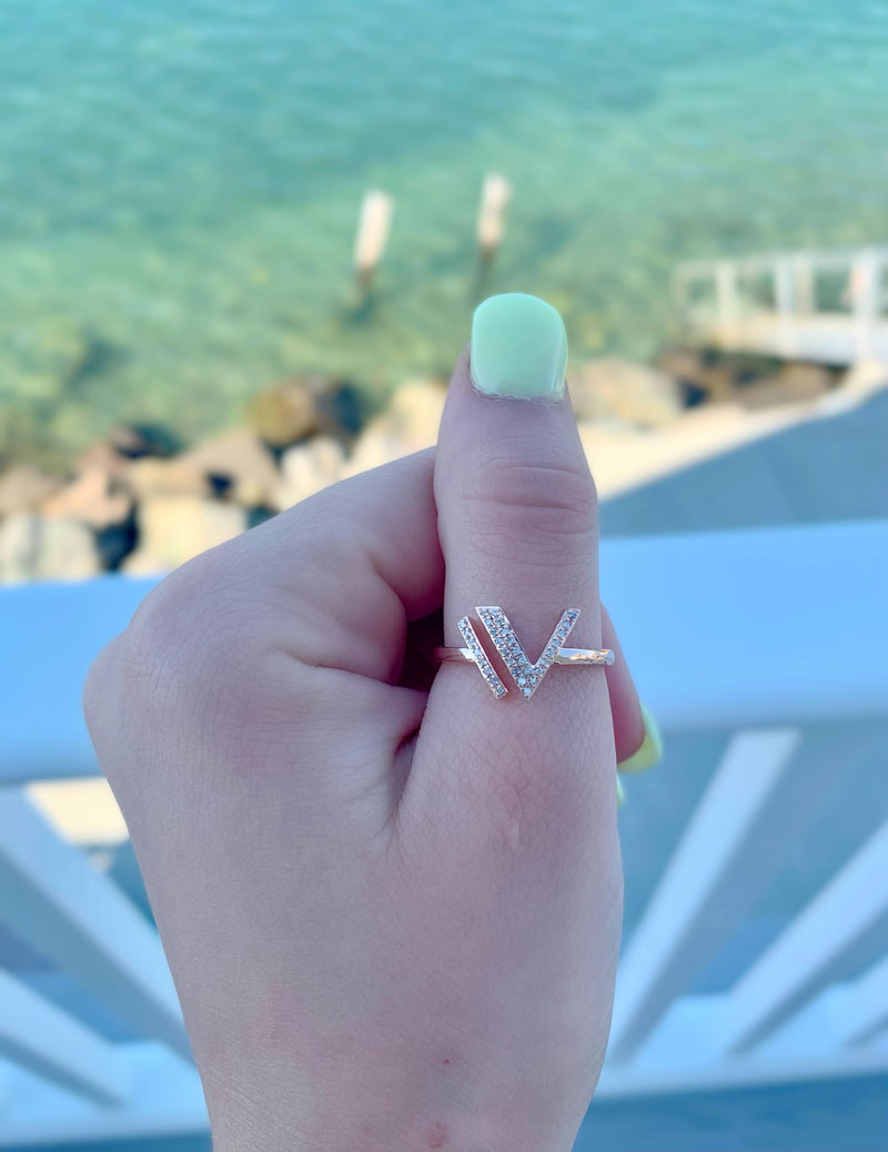 Visionary IV Open Diamond Ring in 14K Rose Gold Vermeil on Sterling Silver