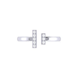 Parallel Park Double Diamond Bar Open Ring in Sterling Silver
