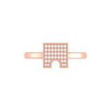 City Arches Square Diamond Ring in 14K Rose Gold Vermeil on Sterling Silver