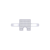 City Arches Square Diamond Ring in Sterling Silver