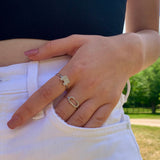 City Arches Square Diamond Ring in Sterling Silver
