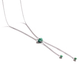 Luv Me Green Aventurine Adjustable Heart Necklace in Sterling Silver