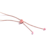 Luv Me Rhodochrosite Adjustable Heart Necklace in 14K Rose Gold Plated Sterling Silver