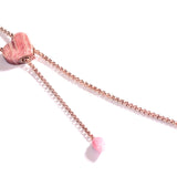 Luv Me Rhodochrosite Adjustable Heart Necklace in 14K Rose Gold Plated Sterling Silver