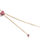 Luv Me Thulite Adjustable Heart Necklace in 14K Yellow Gold Plated Sterling Silver