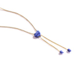 Luv Me Sodalite Adjustable Heart Necklace in 14K Yellow Gold Plated Sterling Silver